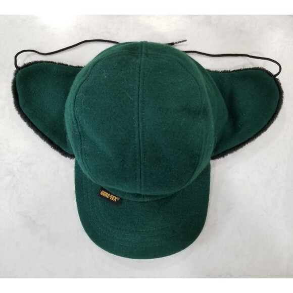 Vintage LL Bean Gore-Tex Adult Size XL Double Ear Flaps Hat Cap USA Green